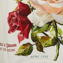 Pre Owned Dolce & Gabbana White L'amore e Bellezza Print Cotton Sleeveless T-Shirt M