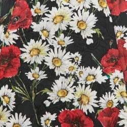 Pre Owned Dolce & Gabbana Black/Multicolor Floral Print Jacquard Pencil Skirt M