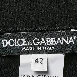 Pre Owned Dolce & Gabbana Black/Multicolor Floral Print Jacquard Pencil Skirt M