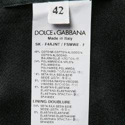Pre Owned Dolce & Gabbana Black/Multicolor Floral Print Jacquard Pencil Skirt M
