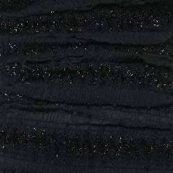 Pre Owned Dolce & Gabbana Black Sequin Tulle Ruched Midi Dress M