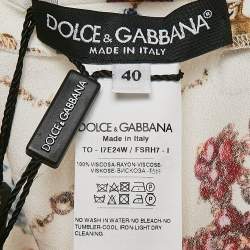 Dolce & Gabbana White Jewel Print Crepe Ruffled Skirt and Top Set S