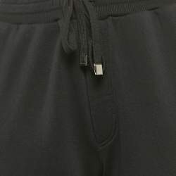 Dolce & Gabbana Black Cotton Knit Drawstring Sweatpants L