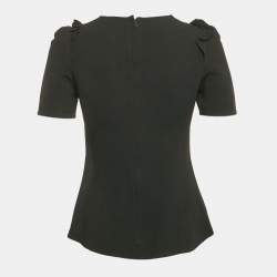 Pre Owned Dolce & Gabbana Black Crepe Ruffled Top S