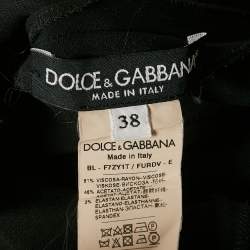 Pre Owned Dolce & Gabbana Black Crepe Ruffled Top S