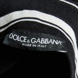 Dolce & Gabbana Black Cotton Logo Band Trim Joggers S
