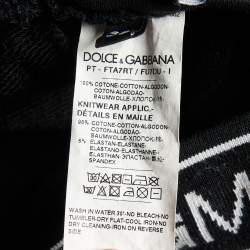 Dolce & Gabbana Black Cotton Logo Band Trim Joggers S