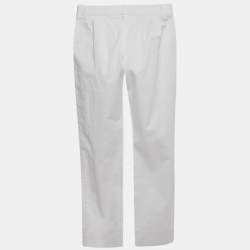 Pre Owned Dolce & Gabbana White Cotton Skinny Pants XS
