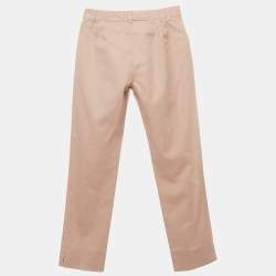 Pre Owned Dolce & Gabbana Pink Gabardine Skinny Trousers XS