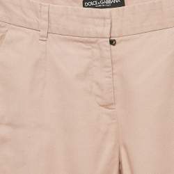 Pre Owned Dolce & Gabbana Pink Gabardine Skinny Trousers XS
