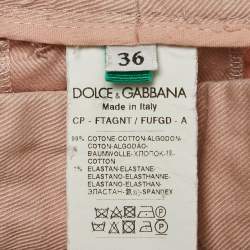 Pre Owned Dolce & Gabbana Pink Gabardine Skinny Trousers XS