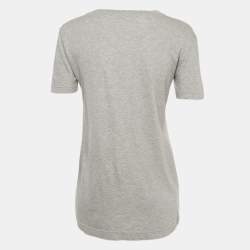 Pre Owned Dolce & Gabbana Grey Fake or Real Print Jersey T-Shirt XS