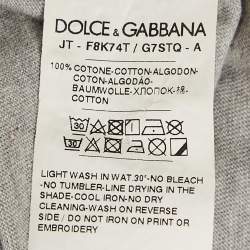 Pre Owned Dolce & Gabbana Grey Fake or Real Print Jersey T-Shirt XS
