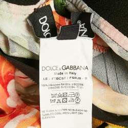 Dolce & Gabbana Black Floral Crepe Trousers M