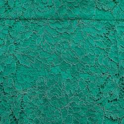 Pre Owned Dolce & Gabbana Green Lace Pencil Midi Skirt M