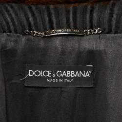 Dolce & Gabbana Black/Brown Fur & Wool Long Coat S