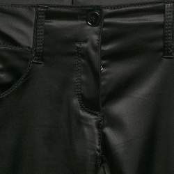 Pre Owned Dolce & Gabbana Black Satin Skinny Formal Trousers XS