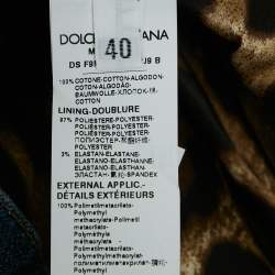 Pre Owned Dolce & Gabbana Blue Rhinestone Detail Denim Button Front Jacket S