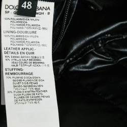 Dolce & Gabbana Black Nylon Zip-Up Quilted Down Jacket L