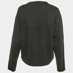 Pre Owned Dolce & Gabbana Black Floral Applique Wool Sweater M
