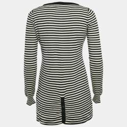 Dolce & Gabbana Black/White Stripe Long Sleeve Wool Sweater Top S