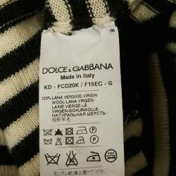 Dolce & Gabbana Black/White Stripe Long Sleeve Wool Sweater Top S