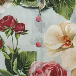Pre Owned Dolce & Gabbana Multicolor Floral Print Ruffled Tie-Up Detail Crop Shirt S