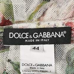 Dolce & Gabbana Multicolor Rose Print Draped Sleeveless Top M