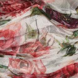 Dolce & Gabbana Multicolor Rose Print Draped Sleeveless Top M