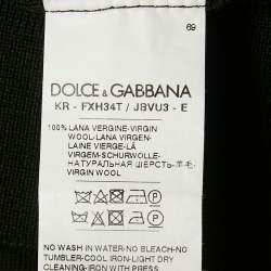 Pre Owned Dolce & Gabbana Black DG Intarsia Knit Sleeveless Top XL