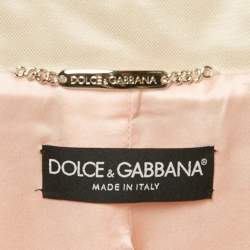 Dolce & Gabbana Beige Silk Double Breasted Trench Coat M