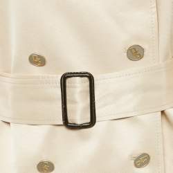 Dolce & Gabbana Beige Silk Double Breasted Trench Coat M