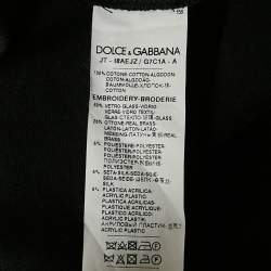 Pre Owned Dolce & Gabbana Black Logo Embellished Jersey T-Shirt M
