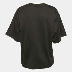 Pre Owned Dolce & Gabbana Black Logo Embellished Jersey T-Shirt M