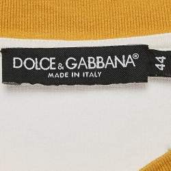 Pre Owned Dolce & Gabbana White Printed Jersey Sleeveless T-Shirt M