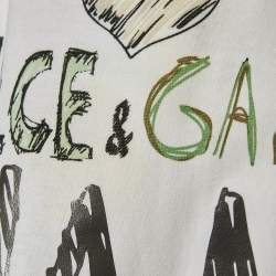 Pre Owned Dolce & Gabbana White Printed Jersey Sleeveless T-Shirt M