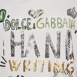 Pre Owned Dolce & Gabbana White Printed Jersey Sleeveless T-Shirt M