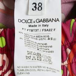 Pre Owned Dolce & Gabbana Pink Floral Print Silk Shirt and Trousers Set S