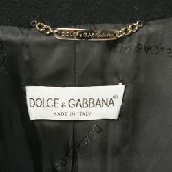 Dolce & Gabbana Vintage Black Felt Wool Jacket M 