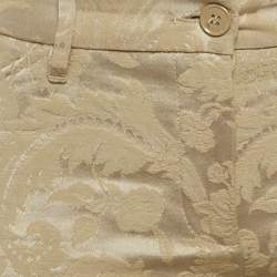 Pre Owned Dolce & Gabbana Beige Jacquard Wide Leg Pants S