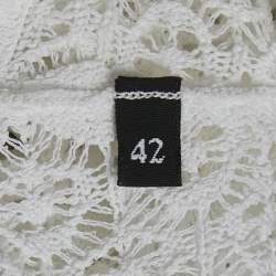 مملوكة مسبقًا توب دولتشي أند غابانا شفاف بدون أكمام بتصميم كروشيه أبيض مقاس صغير (سمول)