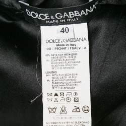 Pre Owned Dolce & Gabbana Black Polka Dot Silk Draped Sleeveless Short Dress S