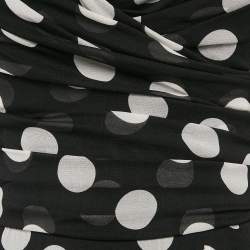 Pre Owned Dolce & Gabbana Black Polka Dot Silk Draped Sleeveless Short Dress S