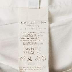 Pre Owned Dolce & Gabbana White Rose Print Sleeveless Mini Dress XS