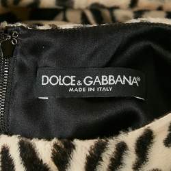 Pre Owned Dolce & Gabbana Leopard Print Textured Cotton Sleeveless Mini Dress M