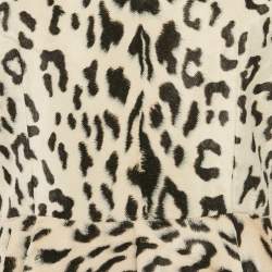 Pre Owned Dolce & Gabbana Leopard Print Textured Cotton Sleeveless Mini Dress M