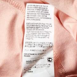 Pre Owned Dolce & Gabbana Pink Printed Cotton Crew Neck T-Shirt S