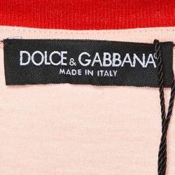 Pre Owned Dolce & Gabbana Pink Printed Cotton Crew Neck T-Shirt S