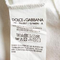 Pre Owned Dolce & Gabbana White Printed Cotton Jersey Vest Top L