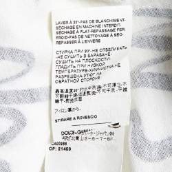 Pre Owned Dolce & Gabbana White Printed Cotton Jersey Vest Top L